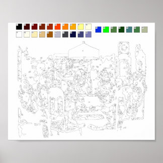 Verf door het Poster van Aantallen: Honden die het