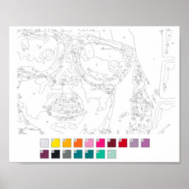 Verf door het Poster van Nummers: Graffiti Girl