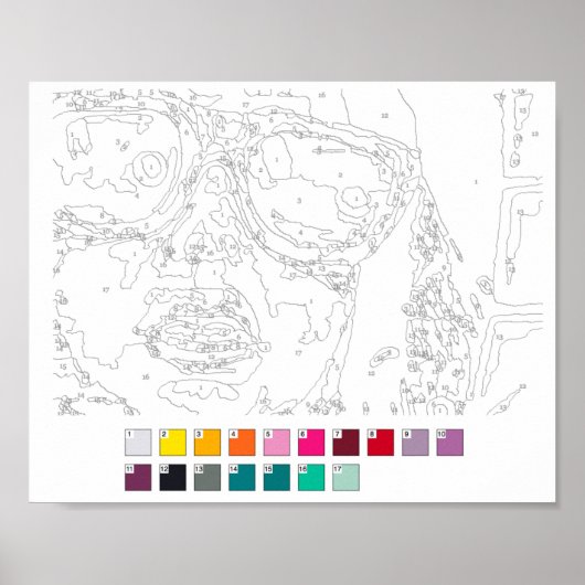 Verf door het Poster van Nummers: Graffiti Girl (Voorkant)