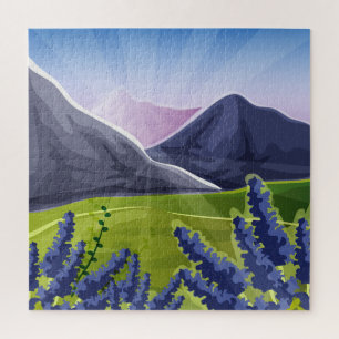 Verf door Nummers Stijlkunst zon- en paarse bloe Legpuzzel