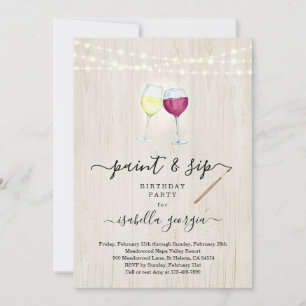 Verf & Drink Birthday, Bachelorette, Bruidsfeest  Kaart