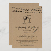 Verf & Drink Verjaardag, Bachelorette, Bruidsfeest Kaart (Voorkant / Achterkant)