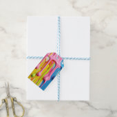 Verf Drip Kleurrijke Custom Cadeaulabel (Met Touw)