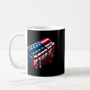 Verf Drip Mondharmonica Amerikaanse Vlag 4 Juli Koffiemok