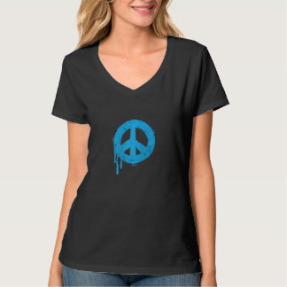 Verf Drip Retro Vredesteken Verfspatten Graffit T-shirt