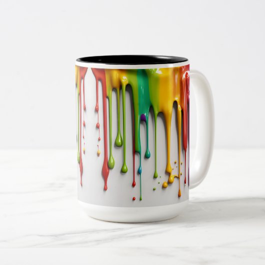 Verf Drip Two-Tone Keramische Mok (Voorkant rechts)