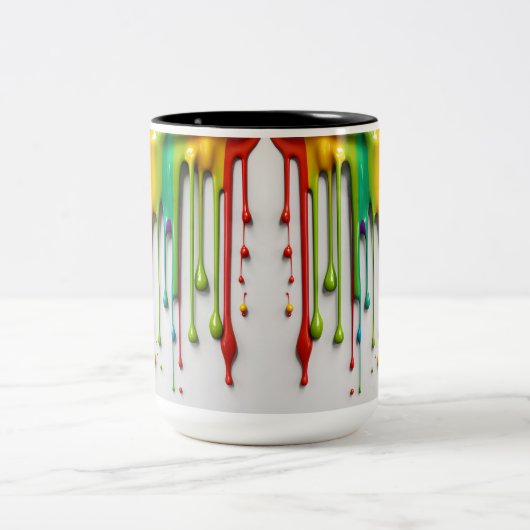 Verf Drip Two-Tone Keramische Mok (Center)