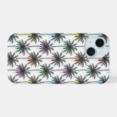 Verf druppel Palmboom Patroon iPhone 15 Case (Achterkant horizontaal)