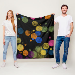 Verf druppels fleece deken