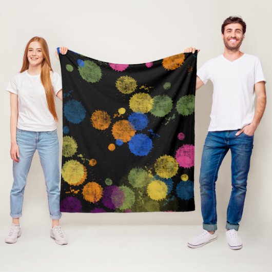 Verf druppels fleece deken (In situ)