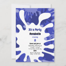 Verf druppels Het is een feestje Blauwe Kunst Verj