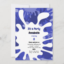 Verf druppels Het is een feestje Blauwe Kunst Verj Kaart