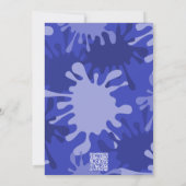 Verf druppels Het is een feestje Blauwe Kunst Verj Kaart (Achterkant)