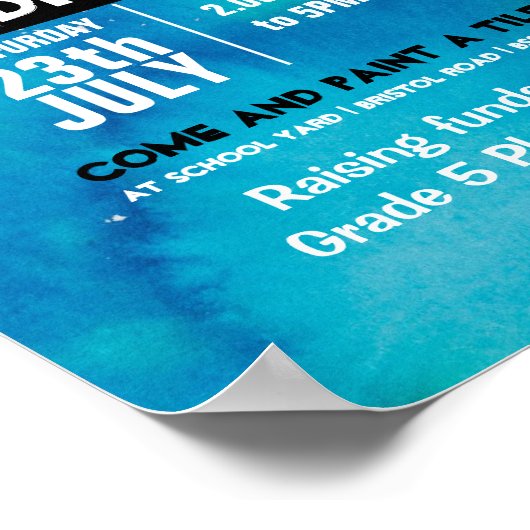 Verf een tegel fundraiser PTA PTO Poster (Hoek)