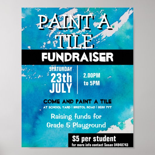 Verf een tegel fundraiser PTA PTO Poster (Voorkant)
