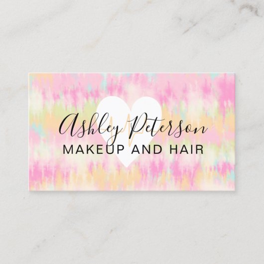 Verf eenhoornregenbooghartmake-up en haar visitekaartje (Voorkant)