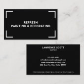 Verf en decorator Modern Simple Black Visitekaartje (Voorkant / Achterkant)