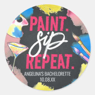 Verf en drink Bachelorette-feestfavoriet met krijt Ronde Sticker