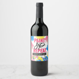 Verf en drink Bachelorette wijnfeest favor Wijn Etiket