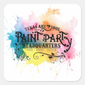 Verf- en hoofdkwartier van de schilderpartij vierkante sticker (Voorkant)