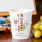 Verf en nip wijn en kunst thema party sjabloon papieren bekers