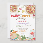 Verf en Pizza Verjaardagsfeestje Kaart (Voorkant)