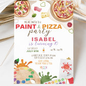 Verf en Pizza Verjaardagsfeestje Kaart
