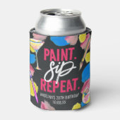 Verf en Sip 30e Verjaardagsfeestje Chalkboard Blikjeskoeler (Blikje Voorkant)