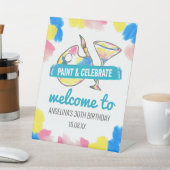 Verf en Sip Art Verjaardagsfeestje Welkomstbord Reclamebord Met Voetstuk (Insitu)