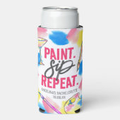 Verf en Sip Bachelorette Party Slim Seltzer Blikjeskoeler (Seltzer Voorkant)