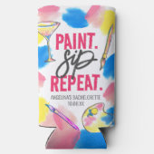 Verf en Sip Bachelorette Party Slim Seltzer Blikjeskoeler (Achterkant)