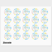 Verf en Sip Birthday Wine Party Favor Dank u Ronde Sticker (Vel)