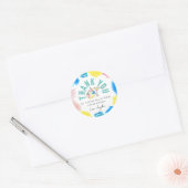 Verf en Sip Birthday Wine Party Favor Dank u Ronde Sticker (Envelop)