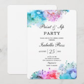 Verf en Sip Bridal Shower Invitation Kaart (Voorkant / Achterkant)