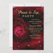 Verf en Sip Bridal Shower Invitation Kaart (Voorkant)