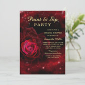 Verf en Sip Bridal Shower Invitation Kaart (Staand voorkant)