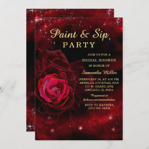 Verf en Sip Bridal Shower Invitation Kaart