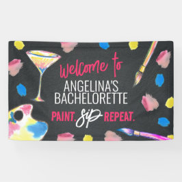 Verf en Sip Chalkboard Bachelorette Party Banner