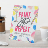 Verf en Sip Marmeren Verjaardagsfeestje Welkomstbo Reclamebord Met Voetstuk (Insitu)