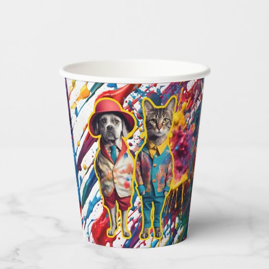 Verf en Sip partij accessoires verfborstelhouder Papieren Bekers (Achterkant)