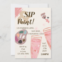 Verf en sip uitnodiging wijnproeverij