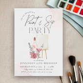 Verf en sip volwassen wijn kunst verjaardagsfeest kaart