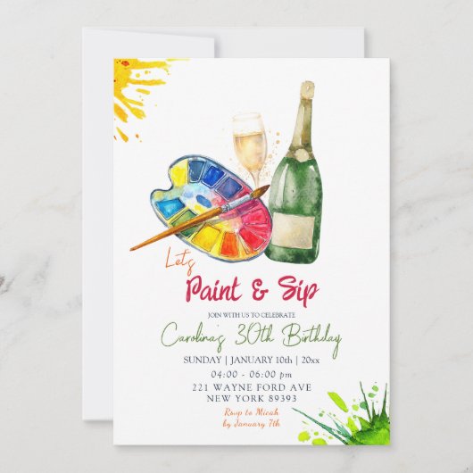 Verf en slaap volwassen verjaardag kaart (Voorkant)