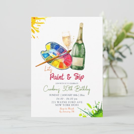 Verf en slaap volwassen verjaardag kaart (Staand voorkant)