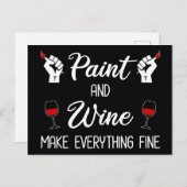 Verf en wijn maken alles goed briefkaart (Voorkant / Achterkant)