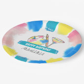 Verf- en zgn. paalwijn, geboortedag papieren bordje (Gekanteld)