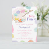 Verf Feest Uitnodiging (Staand voorkant)