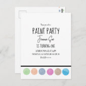Verf Feest Waterverf Palet Kunst Verjaardag Briefkaart (Voorkant / Achterkant)
