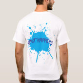 Verf gebeurt vet blauwe verf spetter t-shirt (Achterkant)