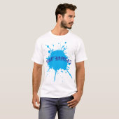 Verf gebeurt vet blauwe verf spetter t-shirt (Voorkant volledig)
